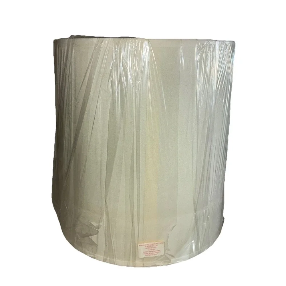 Lamp Shade Cream Round Drum Fabric Table 13x12